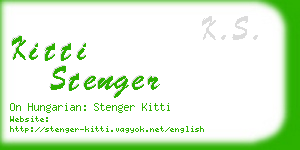 kitti stenger business card